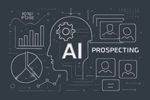 Ilustração de IA na prospecção com dados e contatos