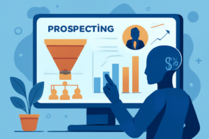 IA analisando dados de prospecção em painel de monitoramento
