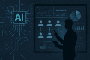 Ilustracao de IA aplicada a prospeccao de clientes com dados