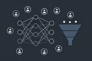 Ilustracao de IA para prospecção e funil de vendas