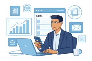 Ilustracao de IA aplicada a prospeccao e funil de vendas