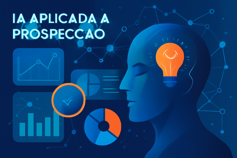 Conceito de IA aplicando-se à prospecção de clientes com visual moderno