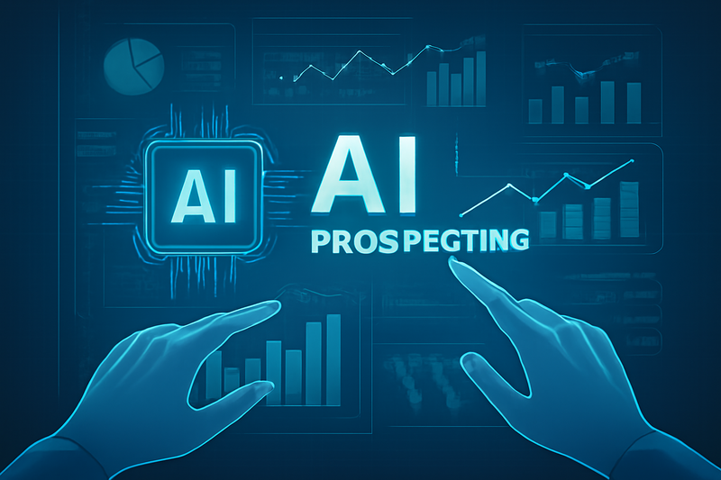 IA de prospecção com dados e funil de vendas