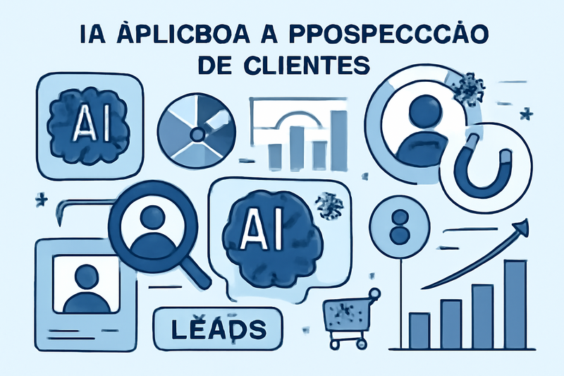 Ilustracao de IA aplicada a prospecção de clientes