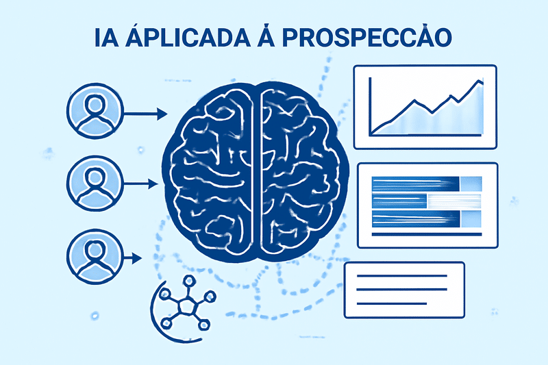 IA de prospecção: gráfico e dados de leads