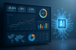 dashboard com IA e indicadores de desempenho