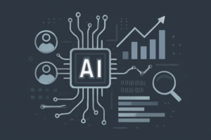 Ilustracao de IA aplicada a prospeccao com elementos de dados