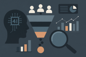 Ilustracao de IA aplicadas a prospeccao com funil de vendas