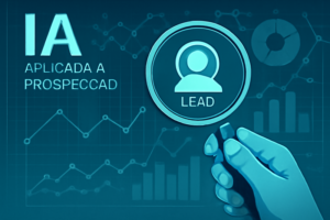 Conceito de IA de Prospeccao com dados e liderança visual