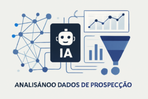 Diagrama de IA analisando dados de prospecção e o funil de vendas