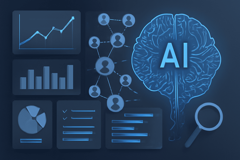 IA de prospecção: gráfico e contatos com IA