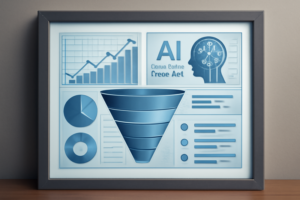 gráficos de IA analisando dados de prospecção ao longo do funil de vendas