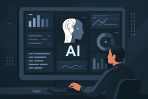 Ilustracao de IA aplicada a prospecção com dashboards