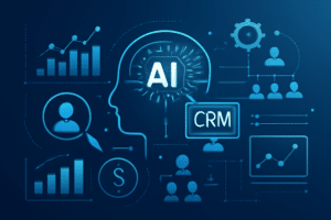 Ilustracao de IA de Prospeccao com dados de CRM