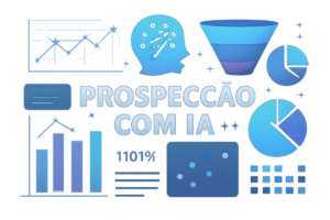 Ilustracao conceitual de IA aplicada a prospeccao no funil de vendas